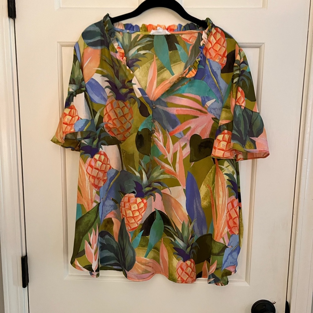 Cynthia Rowley multicolored blouse size 1X